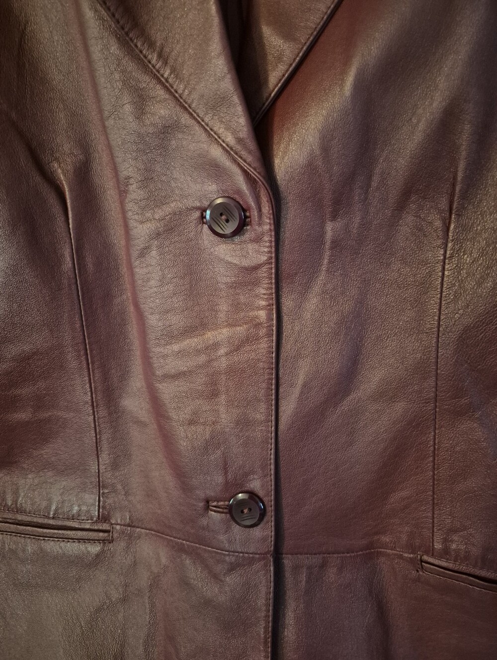 Winter Silks Burgundy Leather Jacket with silk lining - XL. G63 - Picture 2 of 5
